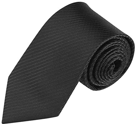 Allegra K Herren Einfarbig Schmale Streifen Krawatte 145 cm Schwarz One Size