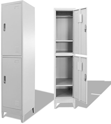 Tidyard Schließfachschrank Aufbewahrungsschränke Aktenschränke Schrank Mit Lüftungsöffnungen,Wertfachschrank Fächerschrank Spind Umkleideschrank,Kleiderspind Metallschrank Schrank 38 x 45 x 180 cm