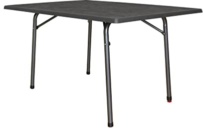MFG Garten-Klapptisch 132x90 cm, Gestell anthrazit, Plattendekor Schiefer | Wetterfest, Platzsparend klappbar, mit Niveauausgleich, Montagefrei