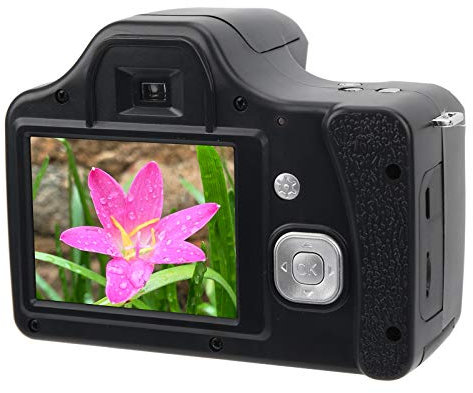 ASHATA Appareil Photo Reflex Numérique, écran LCD 3,0 Pouces, Appareil Photo Reflex HD Zoom 18X avec Flash Intégré, Appareil Photo Numérique Portable à Longue(Version Standard + Objectif Grand Angle)