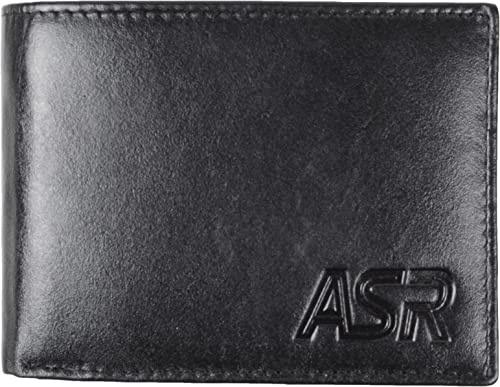 AS Roma Portafogli ufficiale in pelle ASR, Adulto- Unisex, 13x9,5cm, Nero