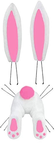 Osterkranz mit Hase Hintern und Ohren, Ostern Kranz mit Hase Frühlingskranz Osterkranz Tür Willkommenskarte Türkranz an Der Haustür Verziert Beleuchtet Deko Frühling Osterhasen (Pink #1, One Size)