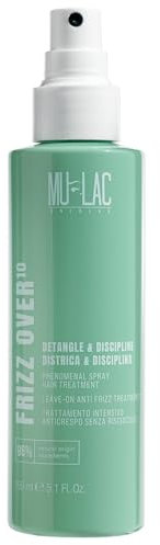 MULAC | FRIZZ OVER10 - Trattamento Intensivo Anticrespo Senza Risciacquo, Latte Spray Termoprotettore, Districante e Idratante, con Latte di Cocco e Avocado, Vegan, 150ml