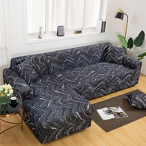 OKJK Bedruckter sofabezug l Form, für Wohnzimmer sofaschoner rutschfest, Stretchsofa überzug ecksofa, Liegesofabezüge für Ledersofa, maschinenwaschbar (Color 17,XL (235-300cm) 1PC)