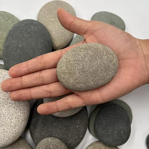 Steine zum Bemalen 12 Stück 5-8 cm Glatte Kieselsteine zum Bemalen Flache Steine zum Basteln Malsteine Flach Natur für Kunst, Handwerk, Gartendekoration