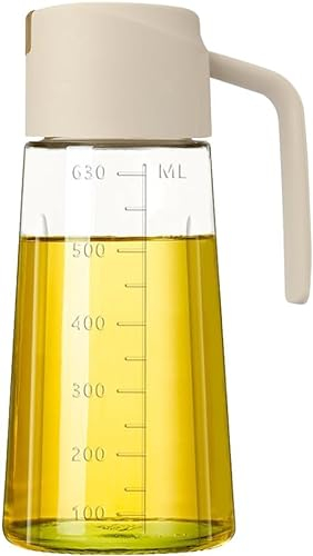 Ölflasche, Ölspender, ölflasche mit ausgießer, mit automatischem Klappdeckel, 630 ml, auslaufsichere Ölspenderflasche für die Küche, einfach nachzufüllen und zu reinigen Ölspenderflasche für die Küche