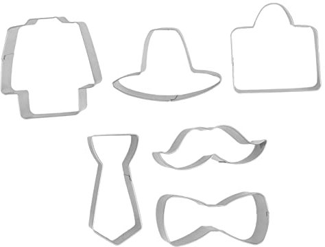 LIFKOME 6-teilige Keks Ausstechform Aus Edelstahl Ausstechformen Für Vatertag Plätzchenform Mit Feinen Kanten Zum Schneiden Von Teig