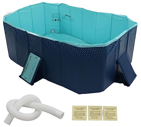 Piscine Pliable, Piscine De Bain Surdimensionnée Pliante, Portable, Non Gonflable, étanche, pour la Maison, L'extérieur, Les Enfants Et Les Adultes(2.6m)