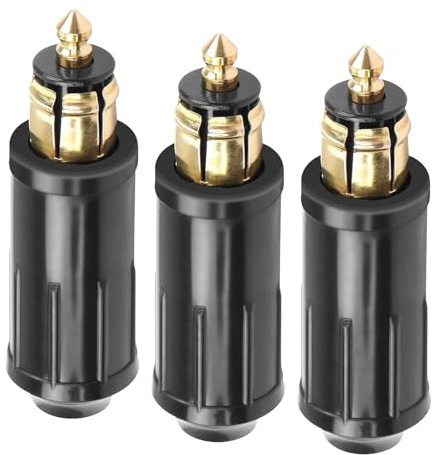 3 Stück DIN Plug European 12 V, DIN-Stecker, DIN-Zigarettenanzünder-Adapter, DIY-Reparaturstecker mit Motorrädern, DIN Male Plugs European 12V