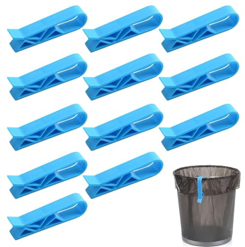 12PCS Wheelie Bin Clips Plastic Multi-functional Anti-Slip Waste Bin Bag Clamp Clips Garbage Clip Trash Can Clip Trash Bag Holder Bin Clips for Kitchen Garbage Waste Trash Can Junk Bag Fixed Clips