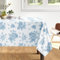 Arquiel Tischdecke Blau Blumen, Tischdecken Abwaschbar Rechteckige Tischtuch Blätter Tischdeck für Haus Küche Esszimmer Party Dekoration(152 x 213 cm)
