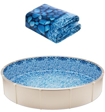 VEVOR Rivestimento per Piscina Rotonda per Piscina Diametro 24 Piedi, Rivestimento Protezione per Pareti di Piscine Fuori Terra 54 Pollici Stile Sovrapposto, Rivestimento Piscina in Materiale Vinile