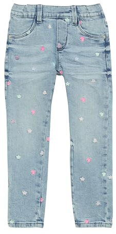 Jeans Treggings/Skinny Fit/Mid Rise/Skinny Leg/mit Stickerei hellblau 128/REG