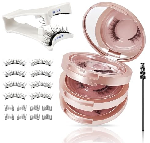 4 par magnetiska ögonfransar med tång, magnetiska ögonfransar utan eyeliner magnet, ögonfransar, naturligt utseende, 3D, konstgjorda ögonfransar, magnetiska, återanvändbara magnetiska ögonfransar utan