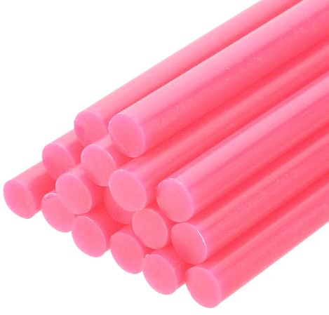 QUARKZMAN 16 Stück Heißklebestifte Mini Heißklebesticks 11mm Durchmesser x 200mm Länge EVA Hot Glue Sticks Klebesticks, Rosa Heißklebestifte für DIY Bastelprojekte Kunsthandwerk