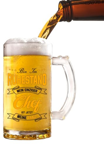 Ruhestand Geschenk, Bierglas Ruhestandsgeschenk Mann, Vater, Ehemann, Bruder, Führungskraft, Biergläser Pension Geschenk, Ruhestandsgeschenk für Bierliebhaber, Abschiedsgeschenk Rente für Kollegen