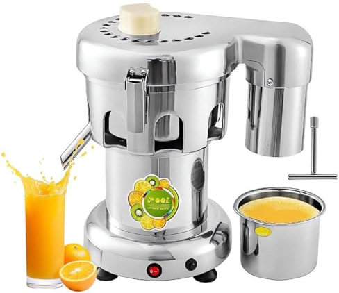 Extractor de jugo eléctrico comercial, exprimidor centrífugo de alta velocidad 4300 r/min, acero inoxidable de 370 W para exprimir cítricos frescos