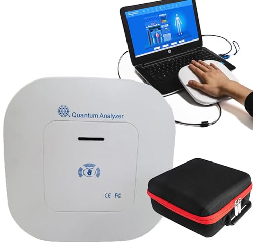 Quantum Resonance Magnetic Analyzer, Hand Touch Quantum Body Analyzer med 52 rapporter för sub-hälsotest, med bärväska, noggrannhet: ca 85%