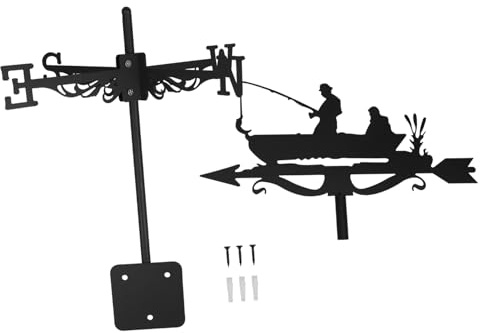 TOYANDONA Girouette De Pêcheur avec Piquet De Jardin Toit Indicateur Direction Vent pour Jardin Extérieur