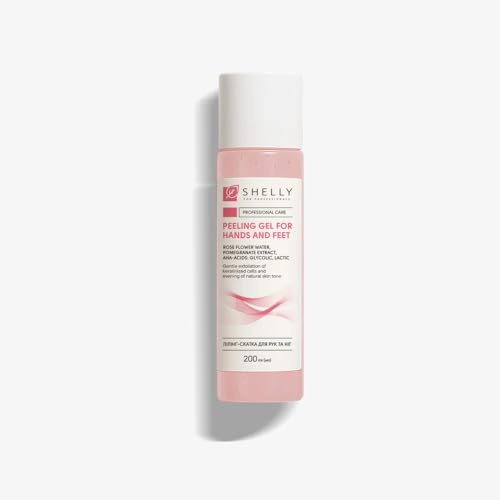 Shelly Peeling Gel for Hands and Feet, Gentle Exfoliant with Natural AHA Acids, 200ml (200, Rose Flower Water, Pomegranate Extract, AHA-Acids: Gltcolic, Lactic)