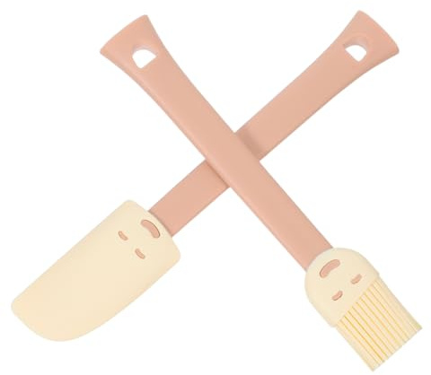 ABOOFAN 2 piezas Utensilios para Repostería Espátula para Crema de Pastel y Pincel de Silicona Resistente al Calor Herramientas Multifuncionales para Hornear Pasteles y Cocinar