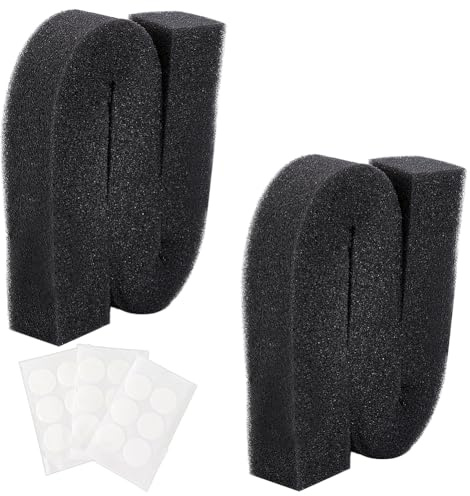 WADORN Lot de 2 rubans adhésifs en mousse pour climatiseur - 5,1 x 2,5 cm x 2,5 m - Avec point de colle - Bandes isolantes rectangulaires noires pour climatiseur, porte et fenêtre