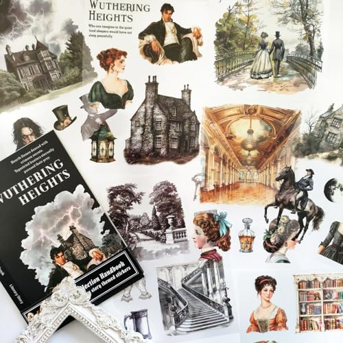 20 Blätter Scrapbook Stickers book,Klassische Literarische Figuren Thema | Scrapbook Zubehör Fü Journaling,Geeignet Für Bullet Journal,Fotoalbum,Computer,Scrapbooking(Revenge Manor)