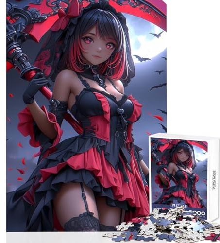 Puzzle da 1000 pezzi per adulti ragazza anime con falce giocattolo da gioco decorazione da parete regalo di compleanno gioco per famiglie collezione di artisti belle arti dimensioni 38x52cm
