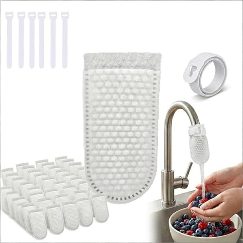 30/50/100 Pz Sacchetto Cotone Filtro Rubinetto, Filtri Rubinetto Acqua Fredda e Calda, Filtra Ruggine, Limo e Impurità per Acqua di Rubinetto, Acqua Sotterranea e Acqua di Sorgente(100pcs)