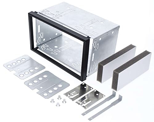 Audioproject A145 - Autoradio Einbaurahmen Doppel DIN Einbaurahmen Metall für 2DIN Radio Blende Auto Radio Einbaurahmen für VW Golf Opel Corsa Astra Ford Smart FIAT Toyota Doppel DIN Schacht