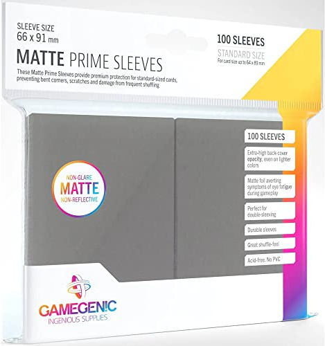Gamegenic, Matte Prime Sleeves Dark Gray, Zubehör