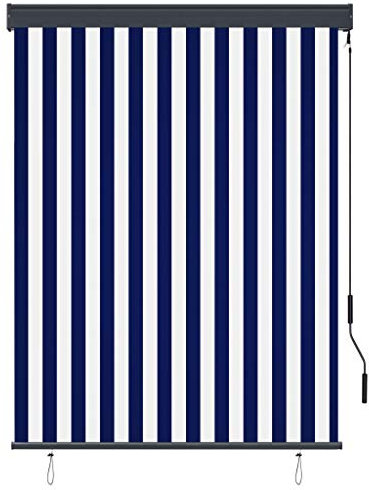 Goliraya Tenda a Rullo per Esterno Antracite/Blu e Bianco/Bianco e Arancione/Crema,Tenda da Sole Avvolgibile,Tenda da Sole per Esterno,Tenda da Sole per Gazebo e Pergolato 60/80/100/120/140x250 cm