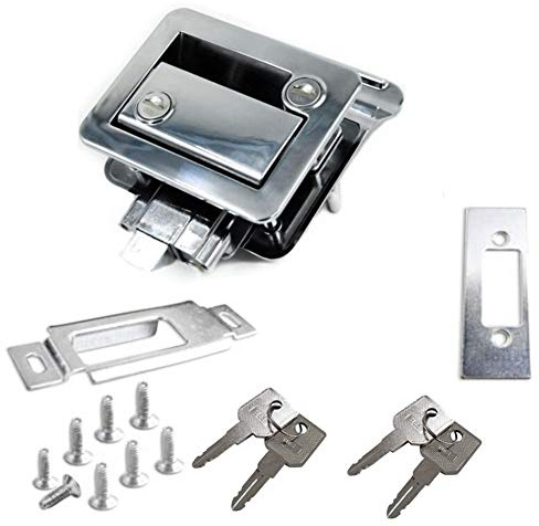 Asudaro Serrure de porte RV, Loquet de verrouillage de porte RV Serrure de porte d'entrée RV ouverte Kit d'outils de verrouillage intérieur et extérieur pour RV, remorque, yacht, caravane