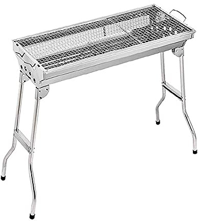 MYAOU Gril de Barbecue, Bureau de Barbecue Pliant Portable à Charbon de Bois de Table fumoir extérieur en Acier Inoxydable pour Pique-Nique Jardin terrasse Camping Voyage