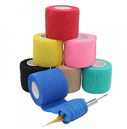 TOSSPER 1 Rollo De Cinta Auto Adherente Cohesiva, Vendaje Elástico Rolls Deportes Atléticos Wrap De Tobillo Esguinces De Muñeca Inflamación (Color Azar)