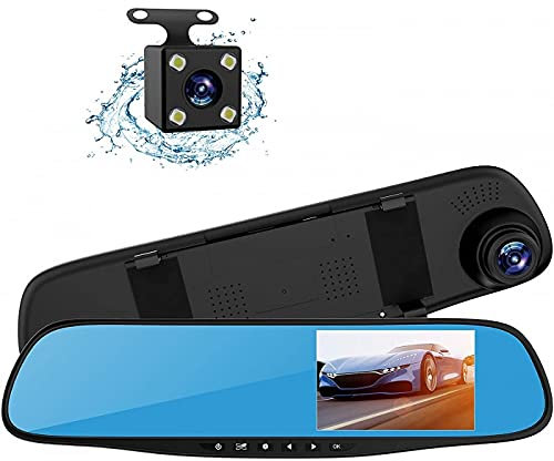 Di Tutto Per Tutti® Car Auto DVR Mirror Dash Cam Specchietto Retrovisore Recorder + Kit Telecamera Posteriore Schermo da 4.3 Risoluzione 1080p Visione Notturna,GPS,Assistenza al Parcheggio