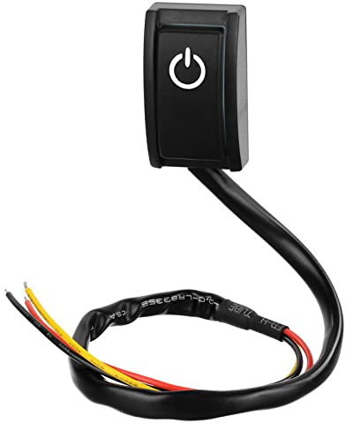 Hsthe Sea 2-poliger 2-Positionen-Wippschalter, Schalter für Auto DIY Paste Typ Klebrige Taste Schalter Oberflächenmontage, DC 12 V 20 A Auto-Boot-Schalter Ein/Aus mit vorgelöteten Drähten