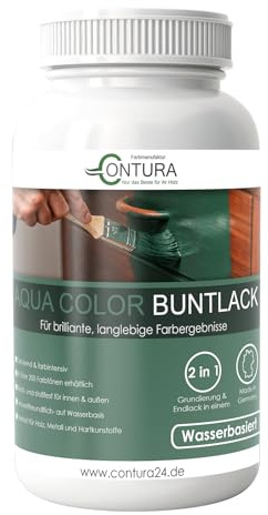 Buntlack Lackfarbe 2 Liter Lack Außen Innen Holz 2in1 Metall Farbe Holzlack Möbellack (RAL 5014 Taubenblau)