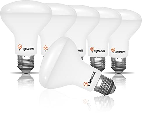 BHMAOYN LED-Reflektor R80 E27 12W Kaltweiß 6000K,1100LM mit 110° Abstrahlwinkel,Ersatz Halogenstrahler E27 100W,AC 230V,R80 LED Reflektorlampen für Deckenstrahler,Nicht Dimmbar,6er-Set