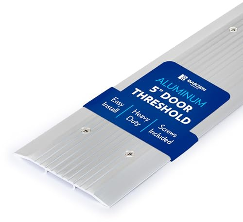 Door Threshold - Premium Low-Profile Corrugated Aluminum Door Saddle Flat Transition Door Saddle 5 Wide x 48 Long