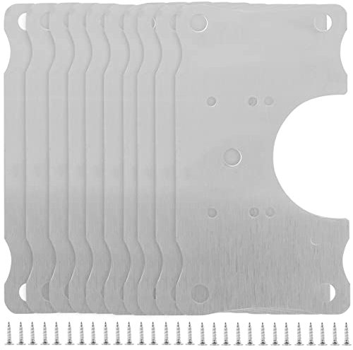 TEHAUX Kit De Réparation De Charnières Inox 10 Pièces, Plaques De Remplissage Robustes, Vis Incluses, Pour Armoires Cuisine Et Porte D’armoire, Installation Facile Et Fixation Solide