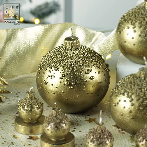 Mascagni Casa - Weihnachtskerze Gold Kugel 9 cm Dekoration Weihnachten Cero