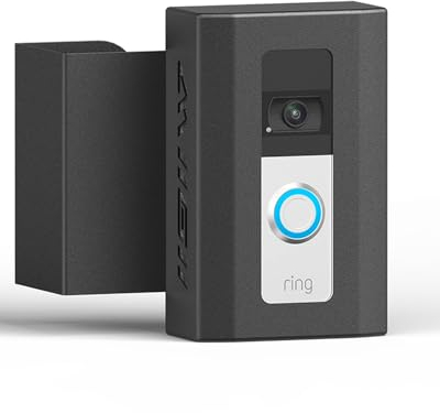 MIIGII Anti-Theft Doorbell Mount for Ring Doorbell 4/3/ 3 Plus/ 2/1, No Drill Adjustable Video Doorbell Cover Holder for Home Apartment Office Room, Waterproof Stainless Metal Made, Black