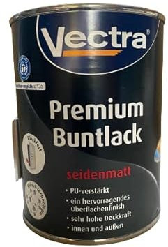 3 x 0,5 L Vectra Premium Buntlack Pu-Verstärkt Wasserbasis innen/außen Seidenmatt 1,5 L Farbwahl, Farbe:Feuerrot Ral 3000