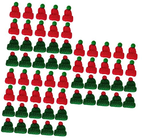 ABOOFAN 60stücke Weihnachtsmützen Für Weinflaschen Bastelzubehör Weihnachtsdeko Rote Und Grüne Mützen Für Festliche Anlässe Für Kreative Weihnachtsdekorationen