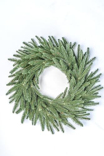 SMEREKA Weihnachtskranz 45 cm - Türkranz Weihnachten Deko 100% Spritzguss Kranz Tanne - Adventskranz Künstlich Türkranz Winter - Kranz für Kerzen (Grün)