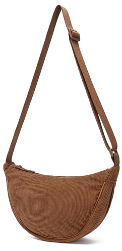 DWDC Crossbody Bag,Shoulder Bag for Women Small Corduroy Crescent Soft Casual Crossbody Purse Chest Bag Satchel Daypack Sling Bag