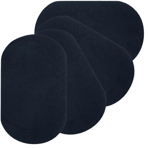 PATIKIL 4 Stück Bügelflicken 11x18cm Stoffflicken zum Aufbügeln Dunkel Blau | Samt Patches Flicken Selbstklebend Stoff, 7x4, für Kleidung Hosen Hemden Jacken Ausbessern und Dekorieren