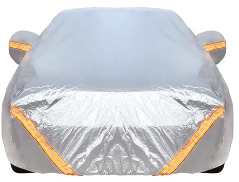 PZFC Autoabdeckung Im Freien Für BMW 5 Series E34 E39 E60 E61 F10 F11 F07| Wasserdicht Winddicht Staubdicht Kratzfest Autoplane Mit Türreißverschluss (Color : Silver, Size : F07)
