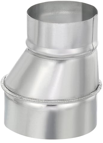 PATIKIL 4 a 3 Excéntrico Conducto Reductor 1uds Galvanizado Hierro Conducto Conector Redondo Aire Conducto Adaptador Tubería Accesorio para Ventilación En Línea Baño Cocina